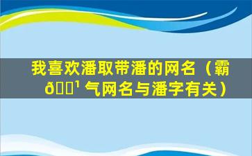 我喜欢潘取带潘的网名（霸 🌹 气网名与潘字有关）